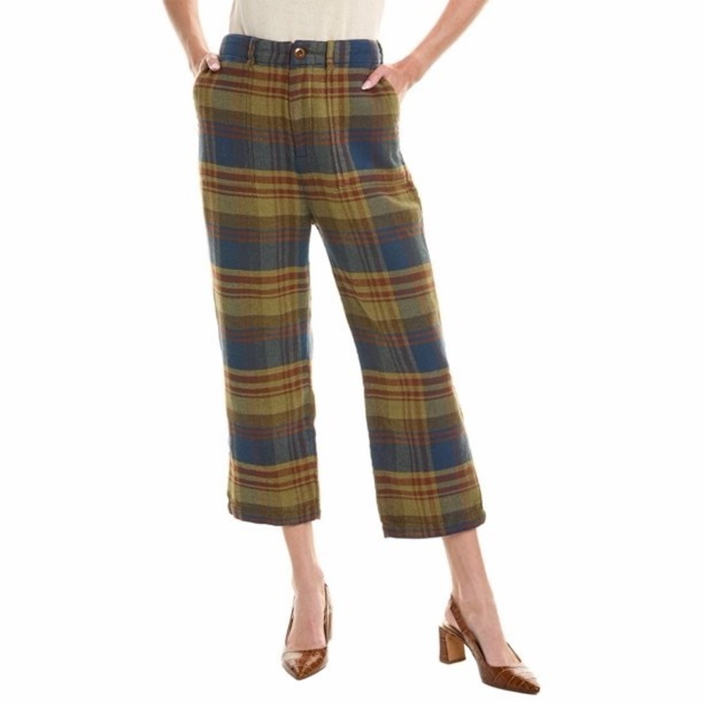 NWT The Great Ranger Pants Sequoia Plaid Flannel Cropped Size 29 100% Cotton
